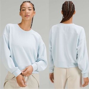 Lululemon perfectly oversized cropped crew in powder blue NWT